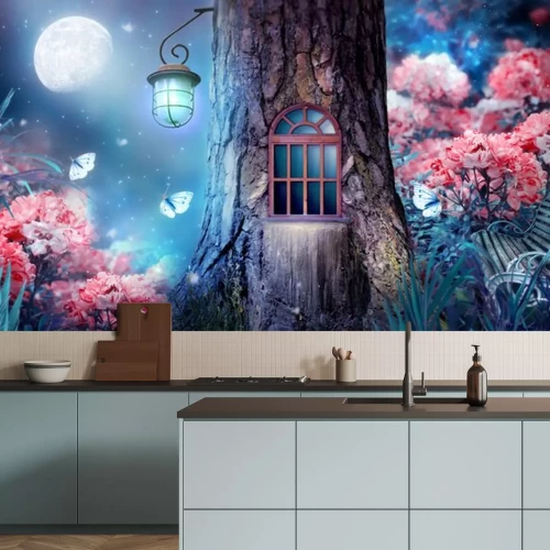 Sticker Een boom uit sprookjesland