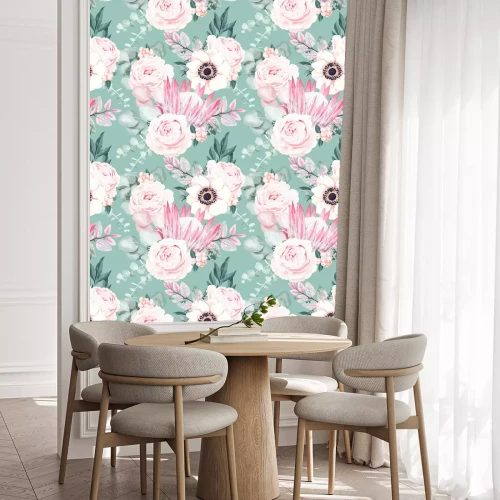 Behang Seamless vector pattern with pastel vintage flower