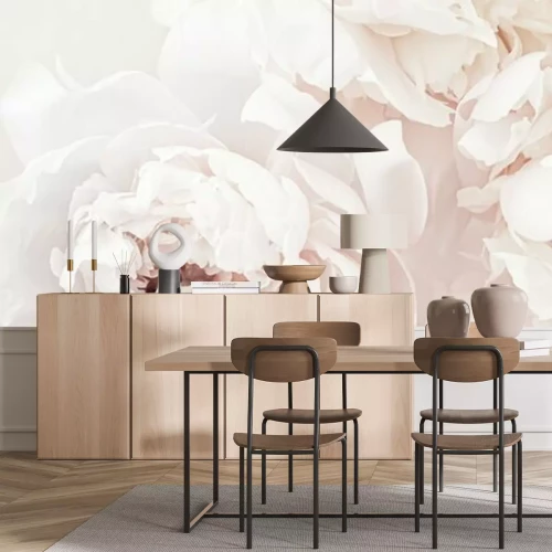 Fotobehang Poederachtige pioenrozen