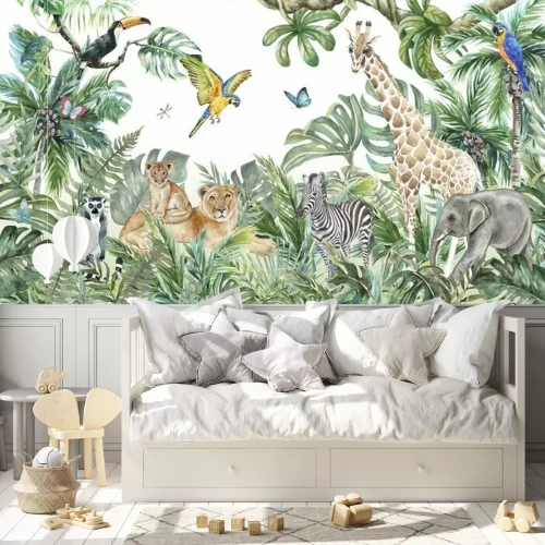 Fotobehang Jungle met dieren