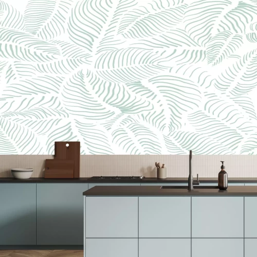 Fotobehang Abstracte achtergrond met minimalistische bladeren