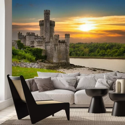 Fotobehang Iers kasteel bij zonsondergang