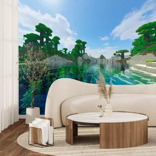 Fotobehang Minecraft landschap