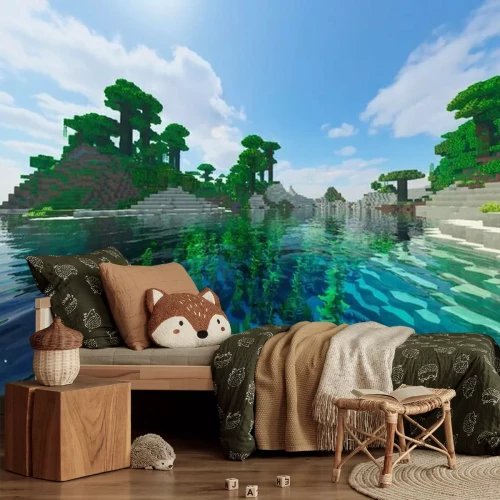 Fotobehang Minecraft landschap