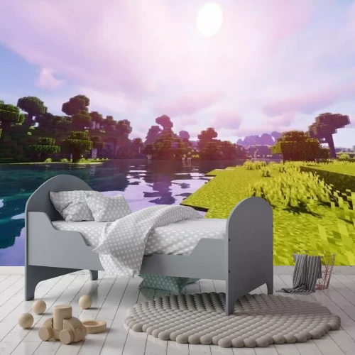 Fotobehang Minecraft landschap