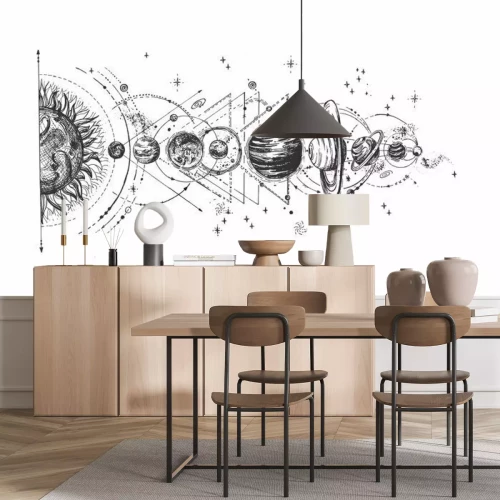 Sticker Zonnestelsel planeten schets