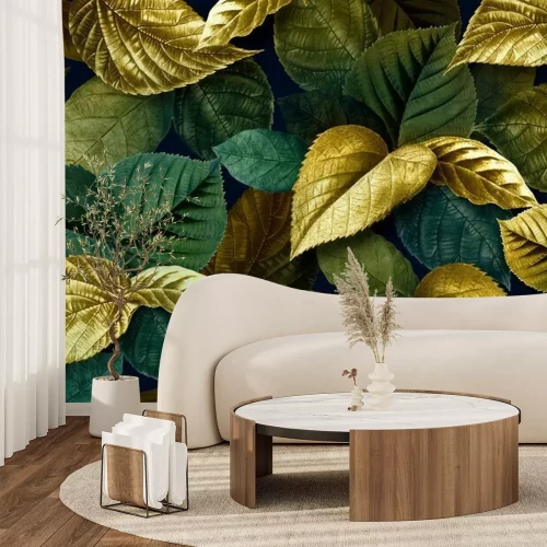 Fotobehang Een donkere lommerrijke hoek