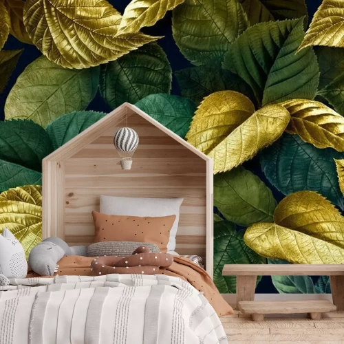 Fotobehang Een donkere lommerrijke hoek