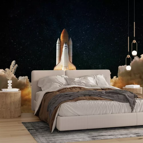 Fotobehang Ruimteschip tijdens het opstijgen