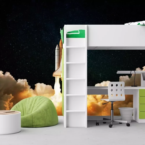 Fotobehang Ruimteschip tijdens het opstijgen