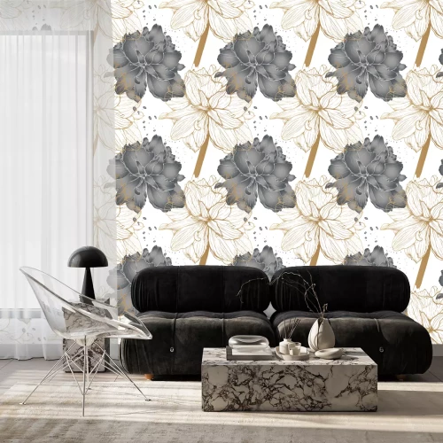 Behang Bloemeninspiratie in een elegante uitvoering