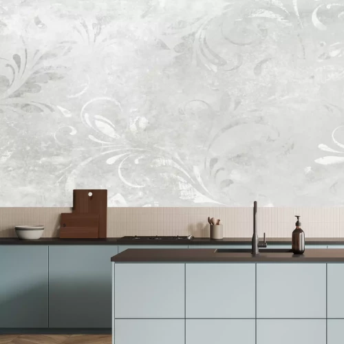 Fotobehang Grijze betonnen achtergrond met ornamenten