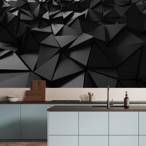 Fotobehang 3D zwarte geometrie