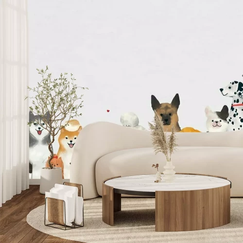 Fotobehang Een groep schattige honden