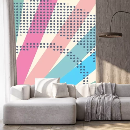 Sticker Soft aesthetic abstract background with flowers illustration - using colorful pastel color palette