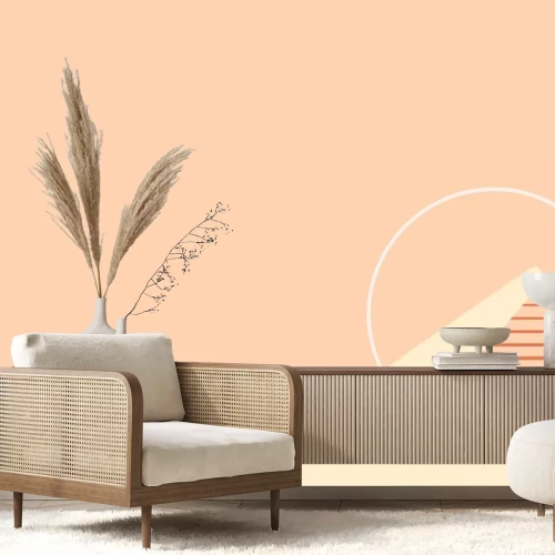 Sticker Orange sunset mountain background aesthetic