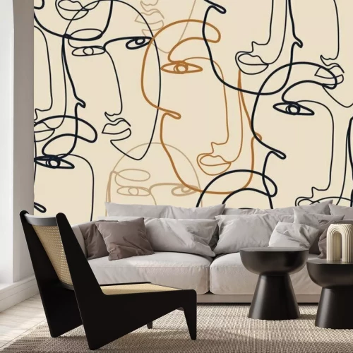 Sticker Modern minimalistisch gezichtsconcept