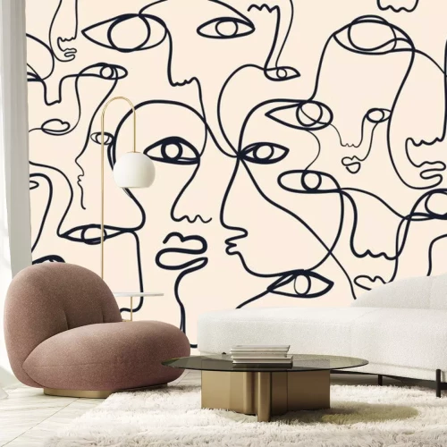 Sticker Art line art gezichten