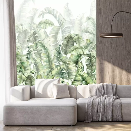 Sticker Bananenbladeren geschilderd in aquarel