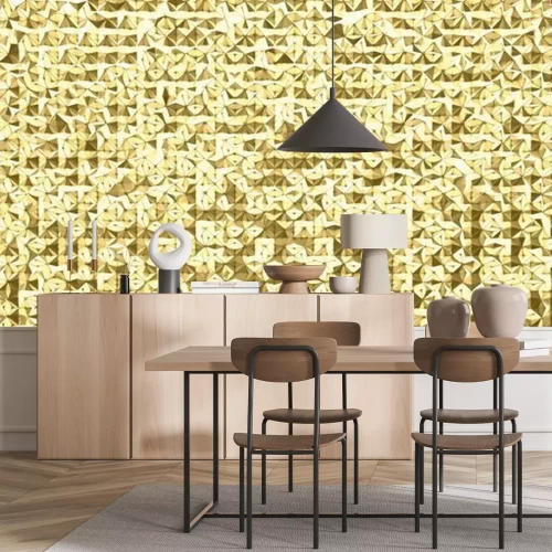 Fotobehang Abstract patroon met een gouden 3D-effect