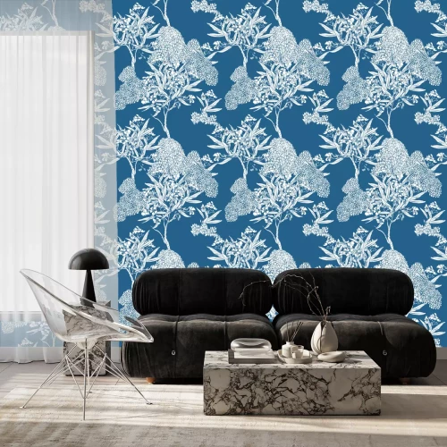 Behang Chinoiserie plantenthema