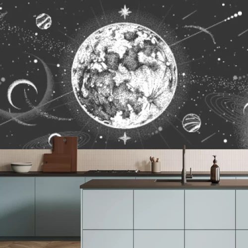 Sticker Magische maan in het midden