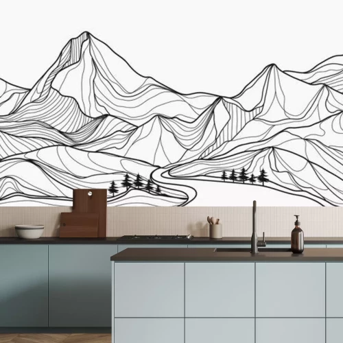 Sticker Landschap isometrie