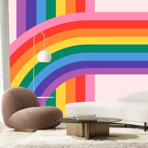 Sticker Regenboog als veelkleurige achtergrond