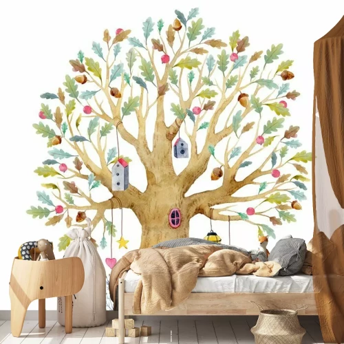 Sticker Boomhut sprookjesachtig patroon