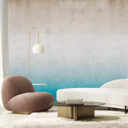 Fotobehang Betonimitatie met turkoois accent