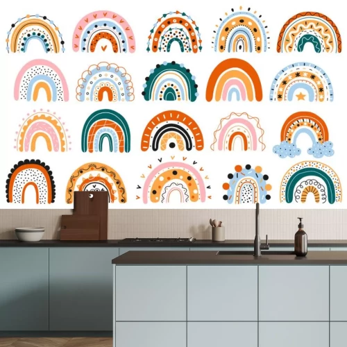Sticker Regenboogconcept in Scandinavische stijl