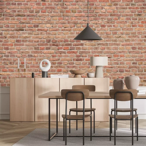 Fotobehang Rode bakstenen muur