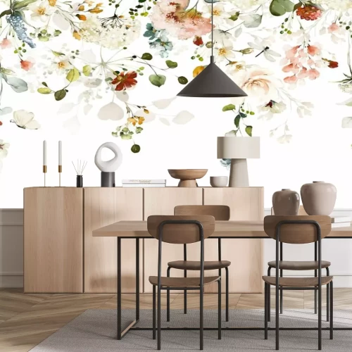 Sticker Aquarel kleurrijke bloemen