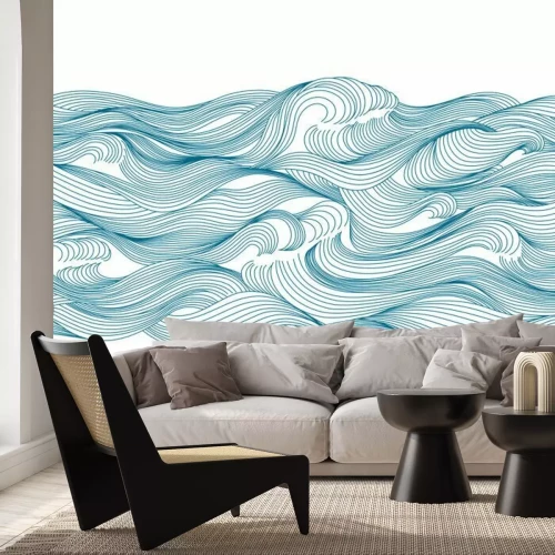 Sticker Winderige zeegolven