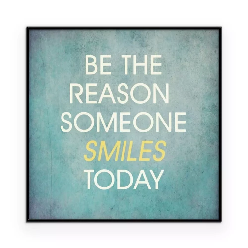 Poster Inspirerend citaat door onbekende bron op blauwe achtergrond grunge