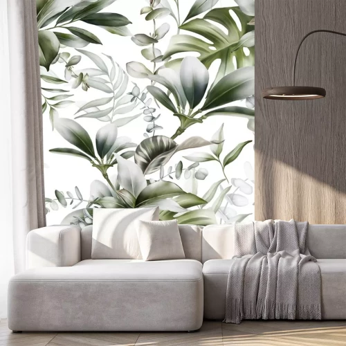 Sticker Tropische bladeren in een exotische compositie