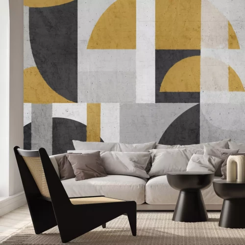 Fotobehang Een moderne compositie van geometrische vormen