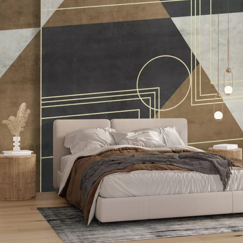 Sticker Geometrische bruine vormen