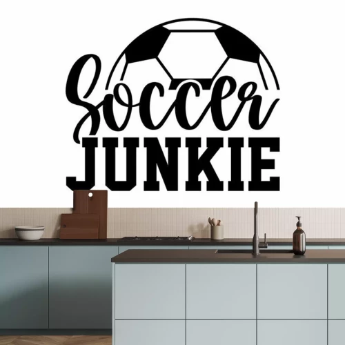 Sticker Soccer junkie - Soccer t shirts design, Hand drawn lettering phrase, Calligraphy t shirt design, Isolated on white background, svg Files for Cutting Cricut and Silhouette, EPS 10