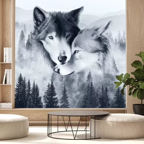 Fotobehang Wolf,drawing,painting,wolf Wallpaper,Wallpaper on the wall