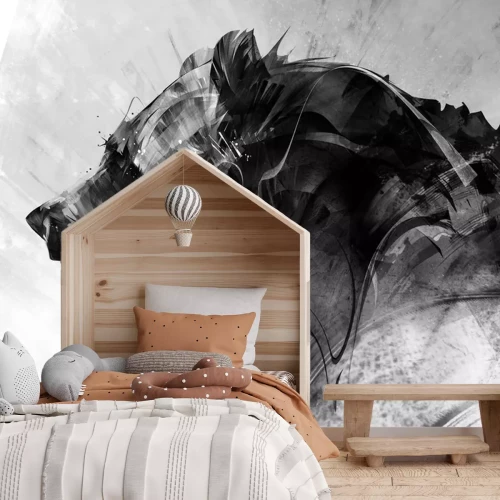 Fotobehang Artistiek grafisch portret van een beer