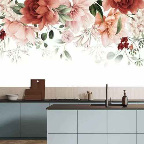 Sticker Kader met bloemen bovenaan