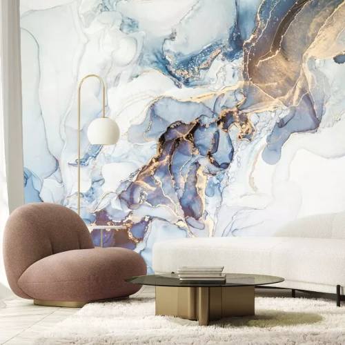 Fotobehang Blauwe marmer