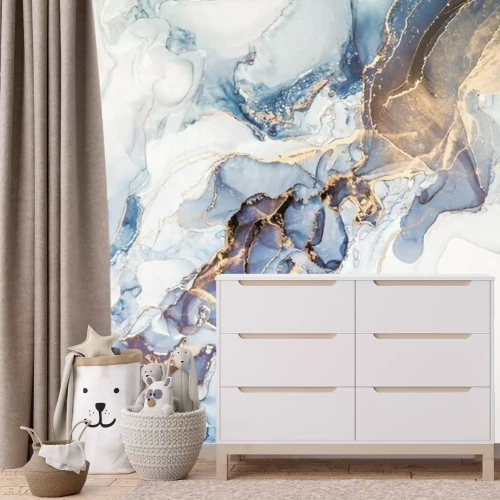 Fotobehang Blauwe marmer