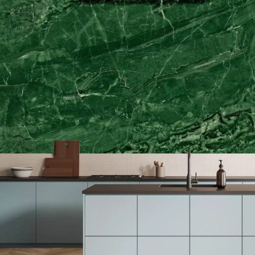 Fotobehang Donkergroene marmeren textuur