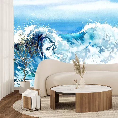 Sticker Winderige dag aan zee