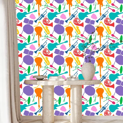 Behang Kleurrijke geluiden