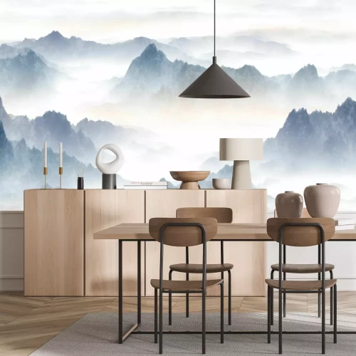 Fotobehang Bergtoppen in de mist