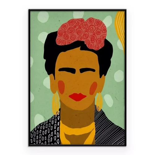 Poster Een modern portret van Frida Kahlo