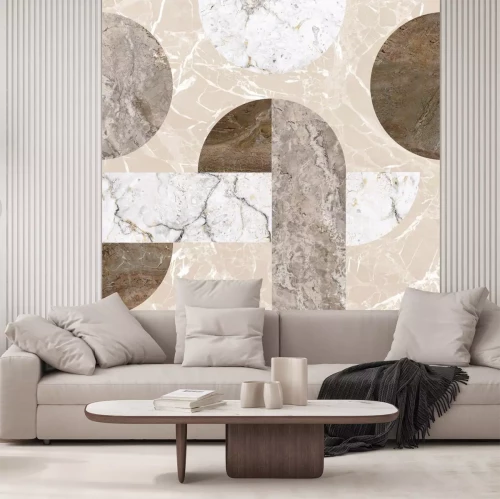 Sticker Marmer beige mozaïek